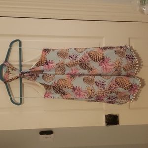 High neck Hive & Honey pineapple dress sz S